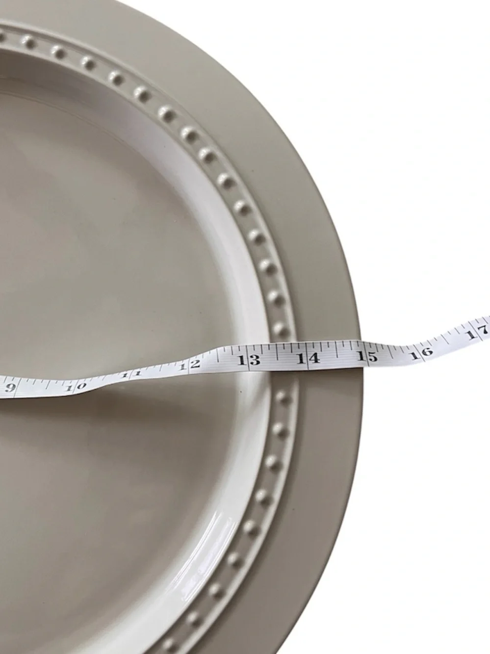 Nora Fleming Retired Round Platter in White Pearl Dot 15”
